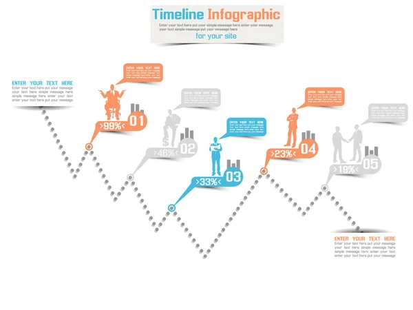 TIMELINE INFOGRÁFICO NOVO ESTILO 7 AZUL — Vetor de Stock