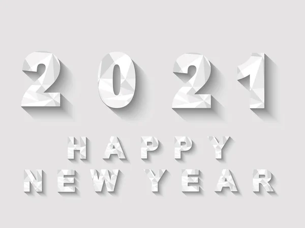 2021 Low Poly White Happy New Year — Stockový vektor