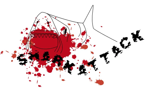 Icône Attaque Requin Pour Shirt Fond Site Web — Image vectorielle