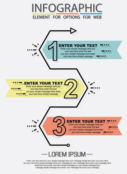 Infographie Trois Options Style Simples Multicolore Septième Édition Illustrations De Stock Libres De Droits