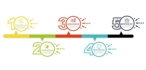 Modelo Infográfico Negócios Mínimo Com Número Opções Passos Versão Colorida — Vetor de Stock