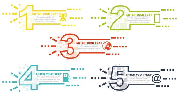 Plantilla Infografía Negocios Mínima Con Número Opciones Pasos Coloreados Versión — Vector de stock