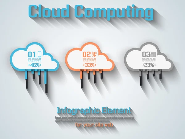 ORANGE DE STYLE DE PLAT COMPUTANT CLOUD — Image vectorielle