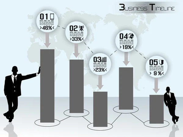 CONCEPTO EMPRESARIAL TIEMPO GRÁFICO — Archivo Imágenes Vectoriales