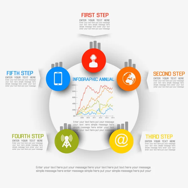 Infographic öğe yeni stil iş — Stok Vektör