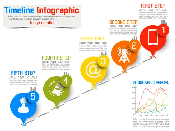 TIMELINE INFOGRAPHIC NEW STYLE  2 — Stock vektor