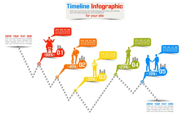 TIMELINE INFOGRÁFICO NOVO ESTILO 5 — Vetor de Stock