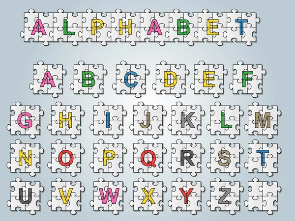 알파벳 퍼즐 — 스톡 벡터