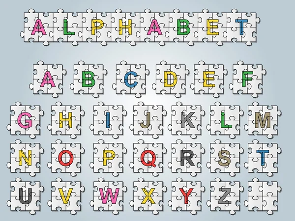 Alfabeto rompecabezas — Archivo Imágenes Vectoriales