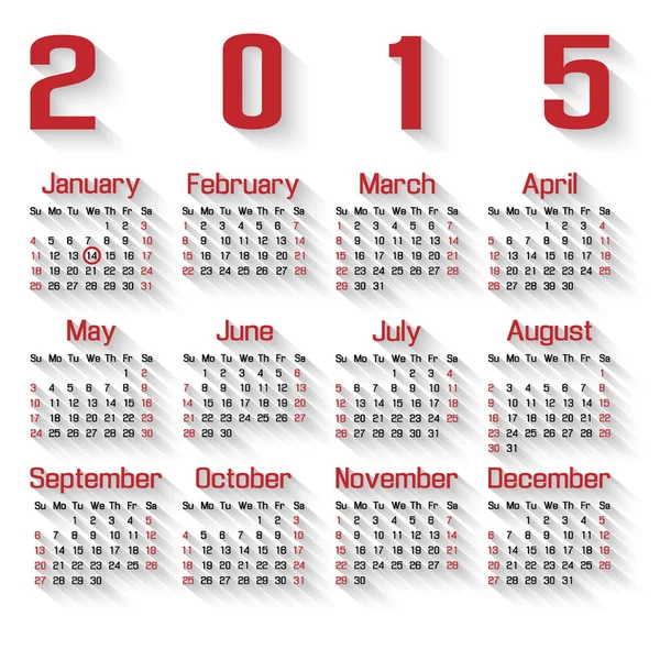Kalender 2015 dritte Auflage — Stockvektor