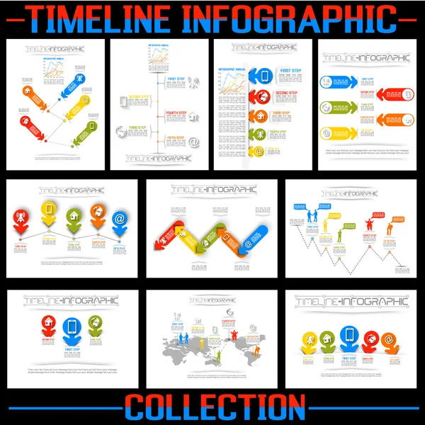 Zaman çizelgesi Infographic yeni stil koleksiyonu 2 — Stok Vektör