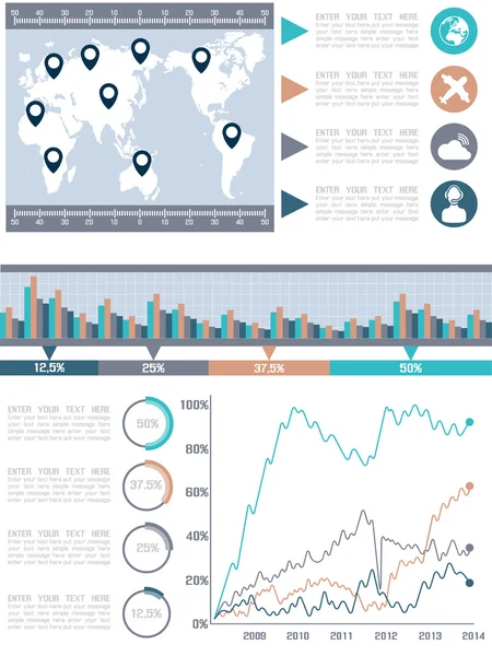 Abstrakte Geschäftsdokumente, Flyer, Plakate und Plakatmotive, Flachbild, Business und Icons 6 — Stockvektor