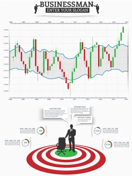 Infographic işadamı ikili seçenek ticaret — Stok Vektör