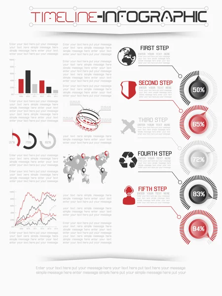 INFOGRAPHIC ELEMENTS FOR WEB PAGES RED — Stock Vector