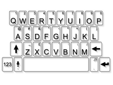 Klavye Qwerty düz siyah