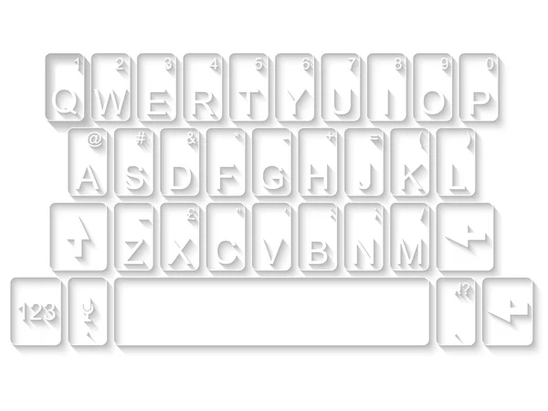 Lapos Qwerty billentyűzet — Stock Vector