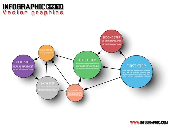 COLORFUL CIRCOLARE INFOGRAFICO — Vettoriale Stock