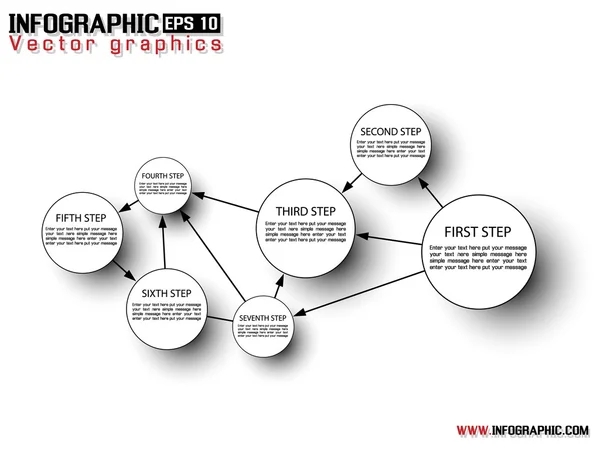 BIANCO CIRCOLARE INFOGRAFICO — Vettoriale Stock