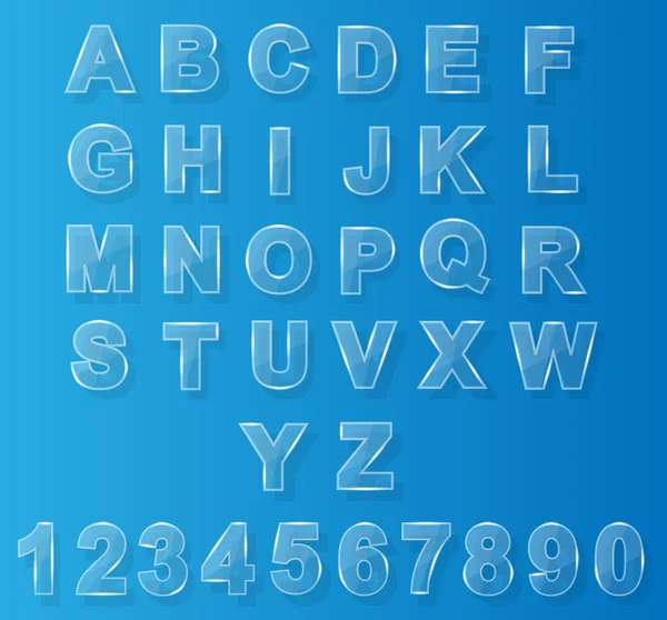 Σύγχρονη γυαλί αλφάβητο — Διανυσματικό Αρχείο