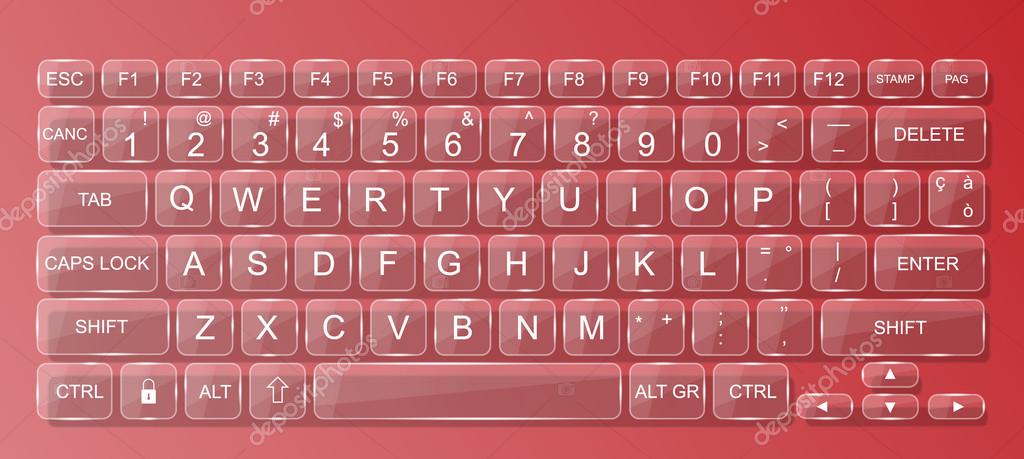 Keyboard Pc Mac Glass Whit Shadow Trasparent Red Vector Image By C Labbelman Vector Stock Keyboard Pc Mac Glass Whit Shadow Trasparent Red Vector Image By C Labbelman Vector Stock