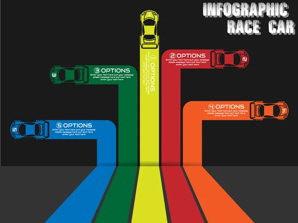 Infographic yarış araba beş seçenekleri