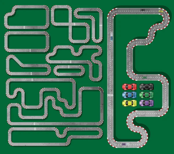 On parça yarış arabaları Whith devre