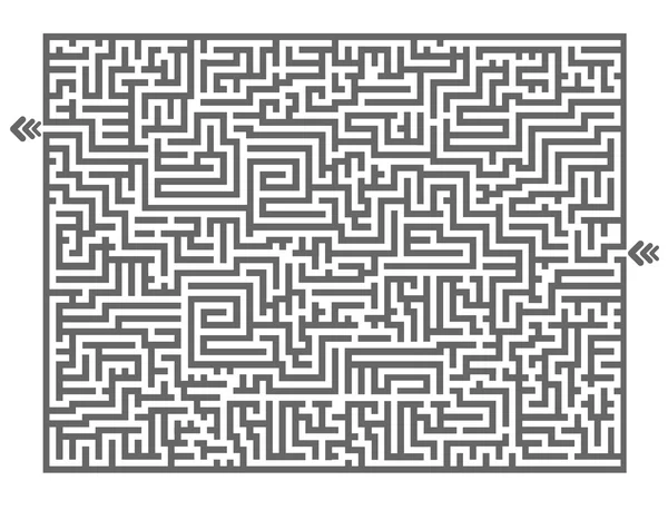 Labyrint černá a bílá jednoduchá — Stockový vektor