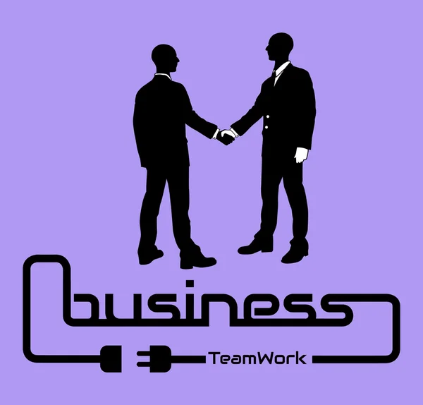Negócios Teamwork fundo Flyer cartaz Desig escuro violeta —  Vetores de Stock