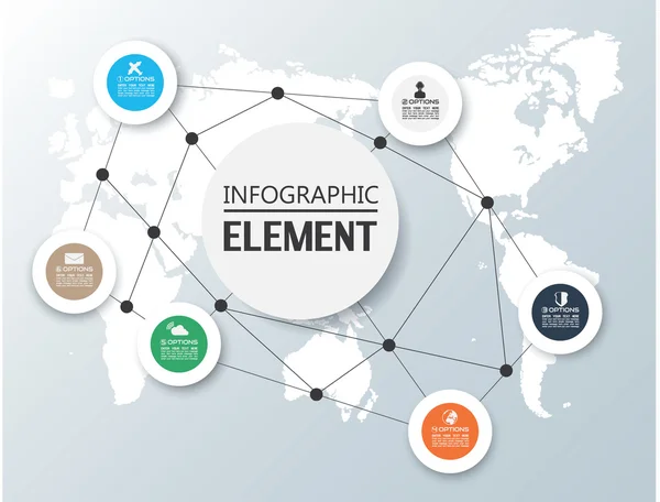 Element für Infografik Diagrammvorlage geometrischer Figurenkreis — Stockvektor