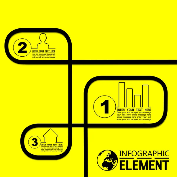 Infographic eenvoudig sjabloon achtergrond geel — Stockvector