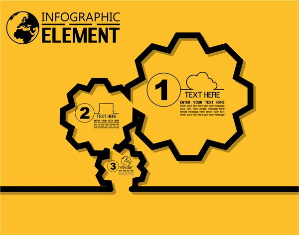 Infografik einfache Vorlage mit Schritten Teile Optionen Elemente Getriebe — Stockvektor