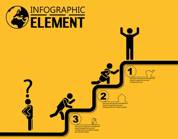 Infografik einfache Vorlage mit Schritten Teile Optionen Elemente Leiter des Erfolgs — Stockvektor