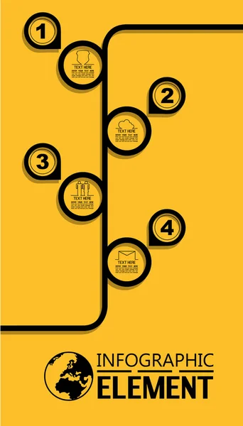 Infografik einfache Vorlage mit Schritten Teile Optionen Elemente Zeitachse — Stockvektor