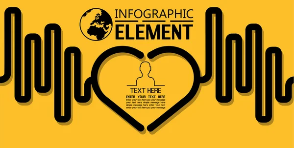 Infographic eenvoudig sjabloon met stappen onderdelen opties met hart — Stockvector