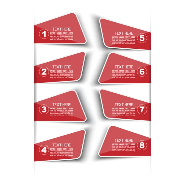 STICKERS TEMPLATE VECTOR NUMBER OPTION FOR WEB RED — Stock Vector