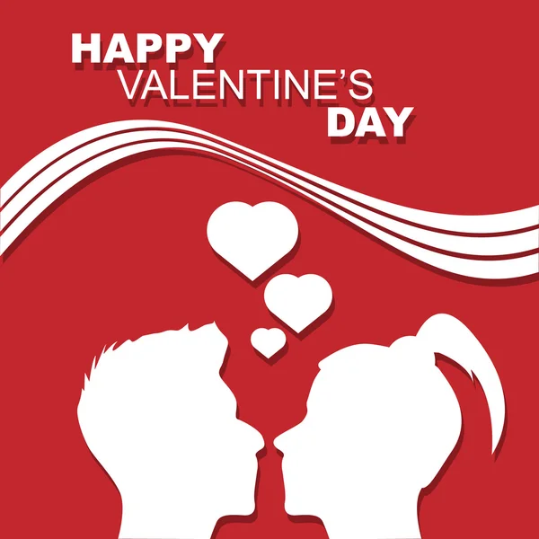 HAPPY VALENTINE'S DAY PEOPLE IN LOVE — Stock Vector