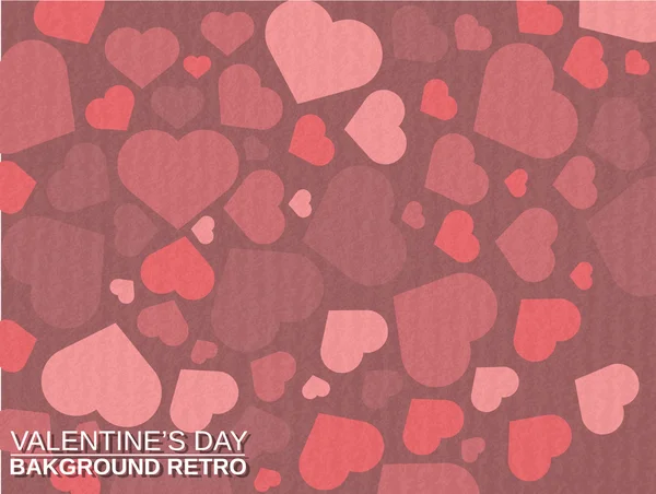 Valentinstag Hintergrund einfach mit Herz Retro-Vintage-Stil — Stockvektor