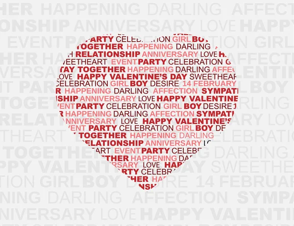 VALENTINE'S BACKGROUND HEART AND DECORATION TYPOGRAPHY — Stock Vector