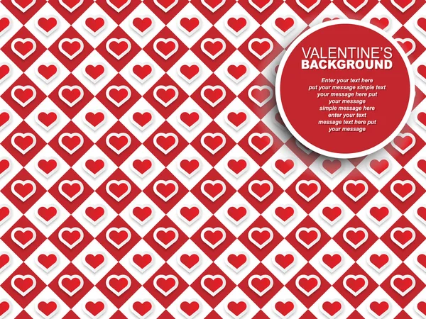 Valentine'nın arka plan bir satranç Kalpler — Stok Vektör