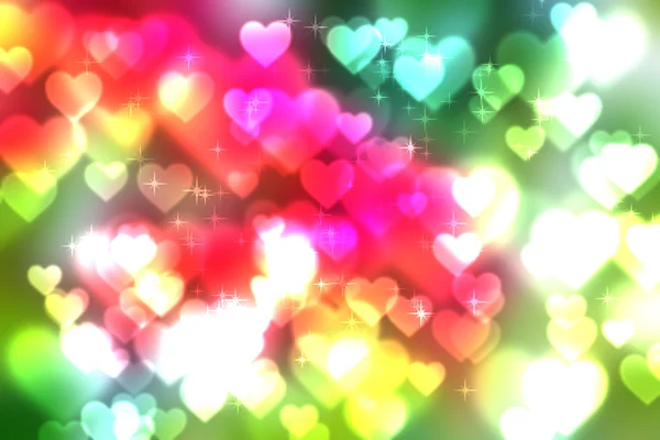 Abstract heart bokeh bright background — Stock Photo, Image