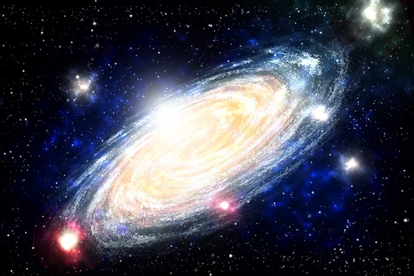 深い空間にある渦巻銀河 — ストック写真