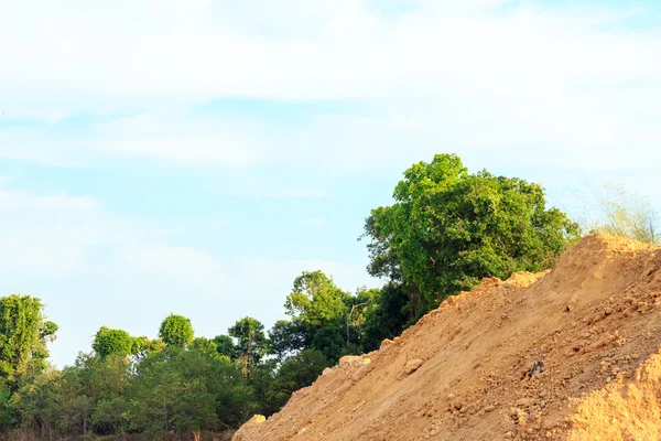 Mound for construction on the field of forest. — Stock Photo, Image