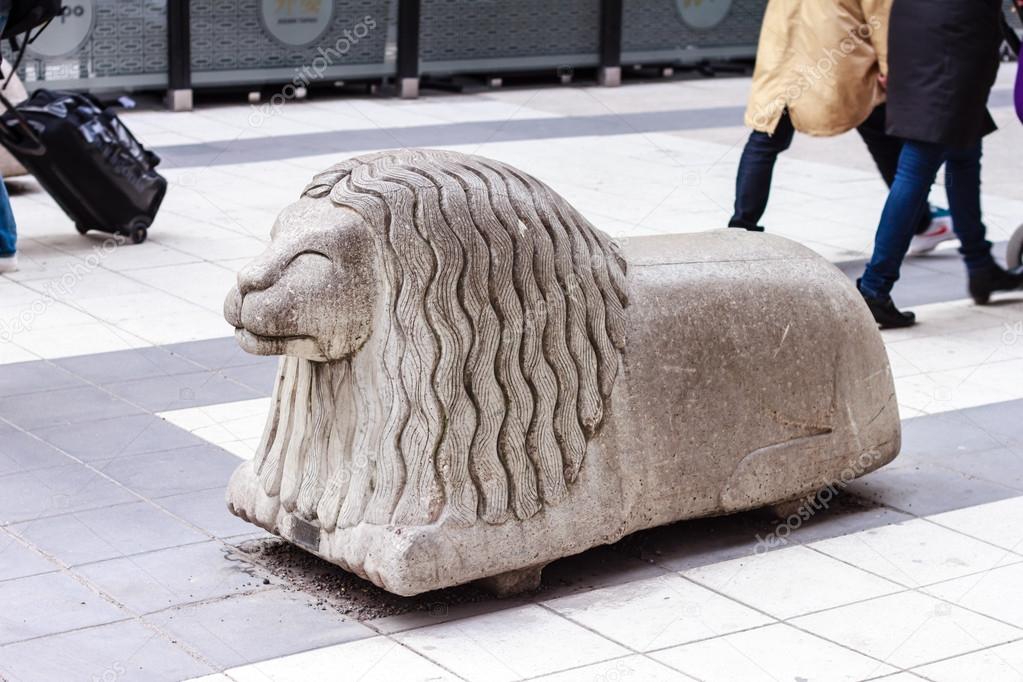 Stone figure of a lion 