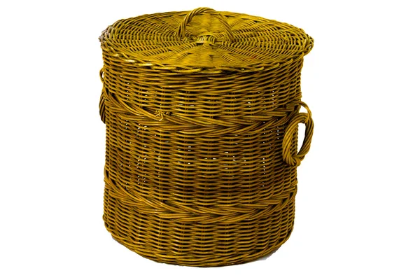 A rattan bin elszigetelt fehér — Stock Fotó