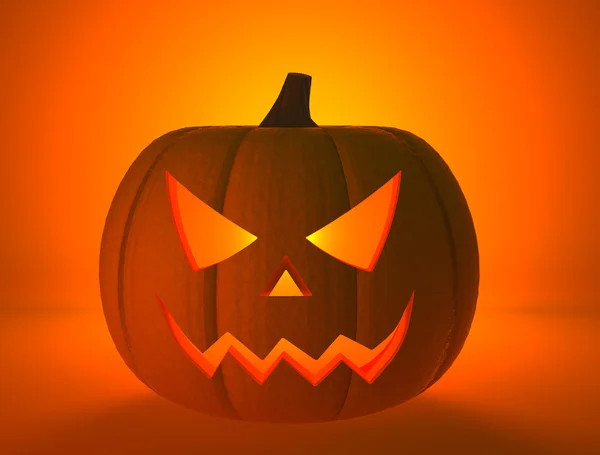 Zucca di Halloween con viso spaventoso — Foto Stock