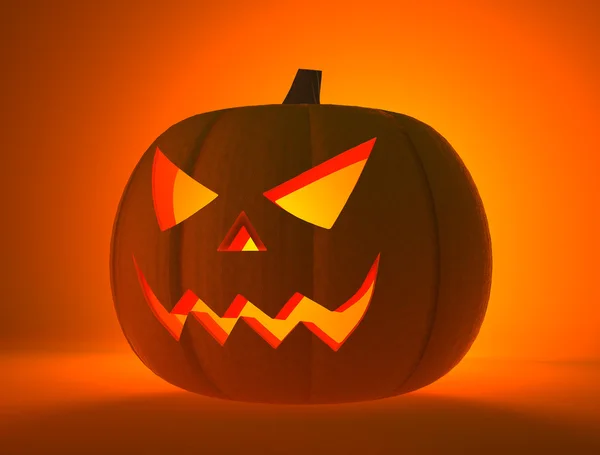 Dynia halloween ze straszną twarzą — Zdjęcie stockowe