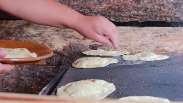 Comal Mexican Autentic Pregătirea Tortillas — Videoclip de stoc