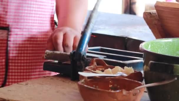 Автентична Підготовка Мексиканських Тортильї Тістом — стокове відео