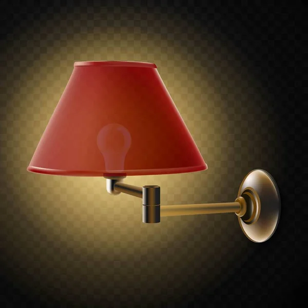 Реалистичный Векторный Красный Бюстгальтер Лампа Прозрачном Фоне — стоковый вектор