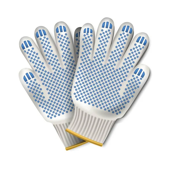 Icono realista 3d ilustración de guantes de trabajador. Aislado sobre fondo blanco. — Archivo Imágenes Vectoriales